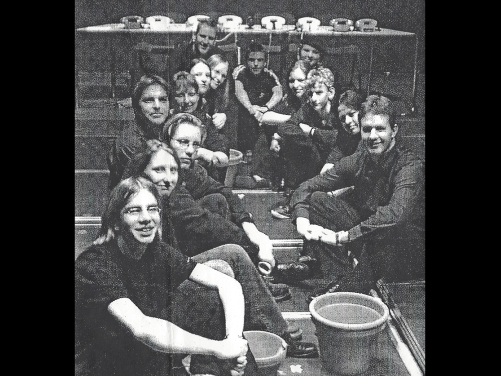 2002: Die erste Besetzung des Ensembles bei den Klangaktionen in München.