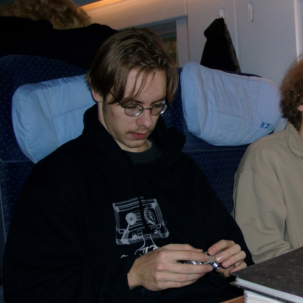 2003: Auf der Fahrt nach München.